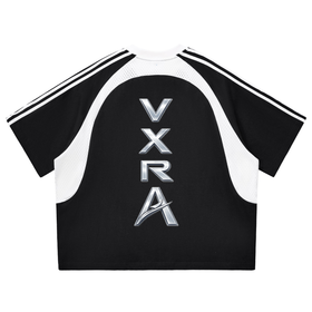 Contrast Stripes Panel Mesh T-shirt