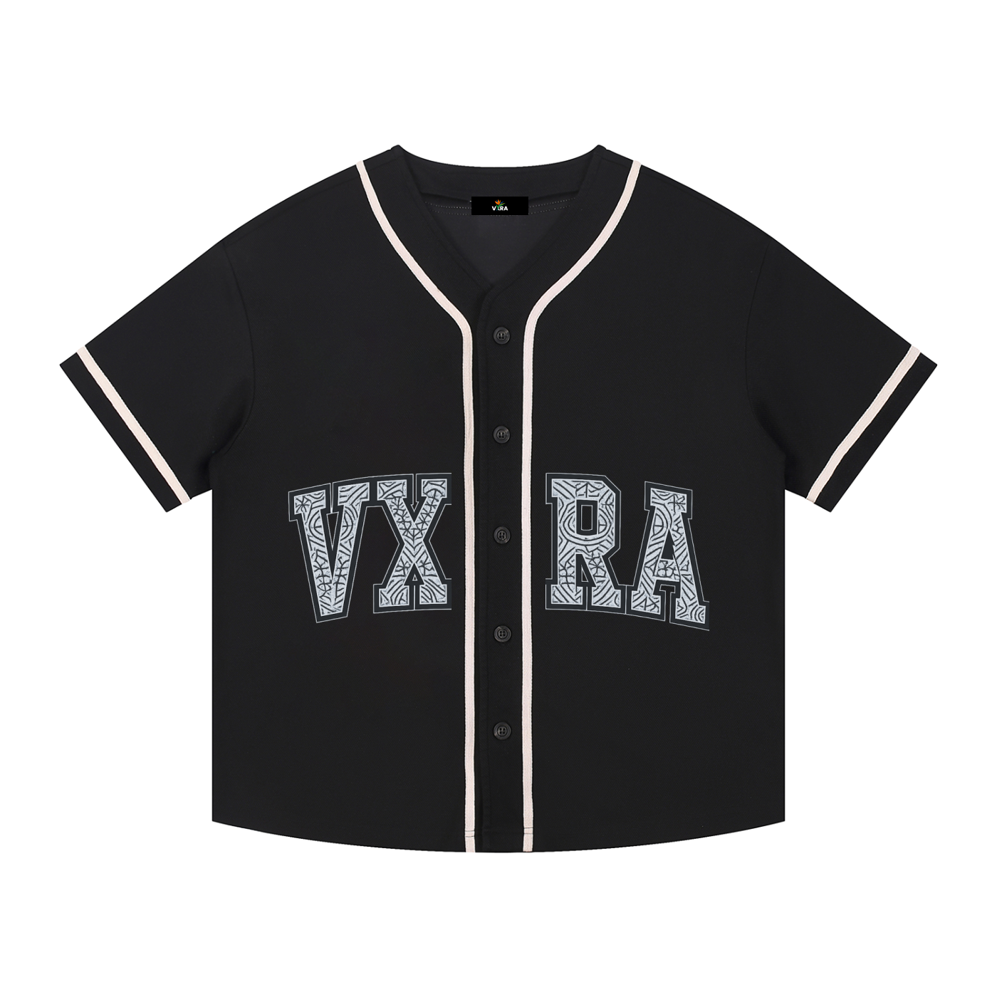 Contrast Piped Button-Up Jersey