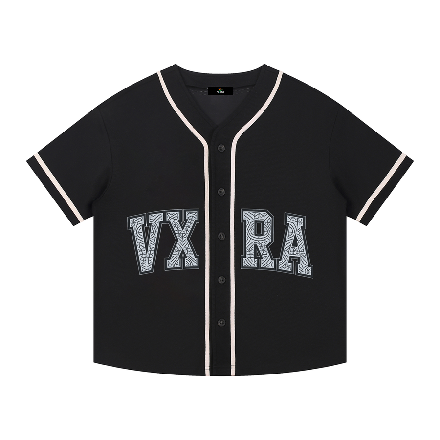 Contrast Piped Button-Up Jersey